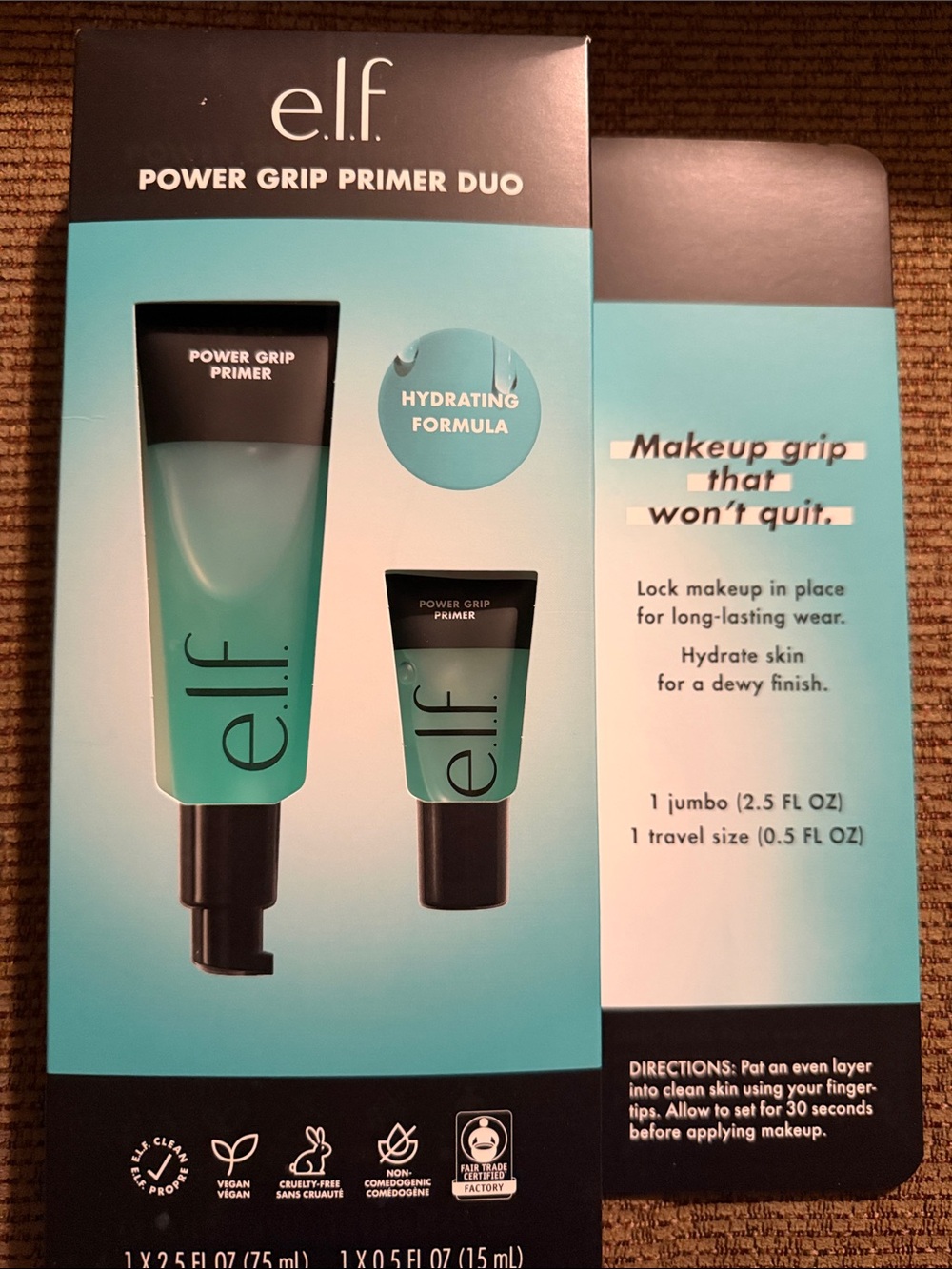 e.l.f. Power Grip Primer Duo - teal and black